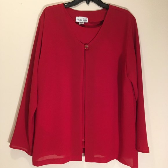 Women's 3-Piece Skirt Set Includes Skirt, Shell, and Long Sl. Jacket Size 16 - Picture 3 of 9